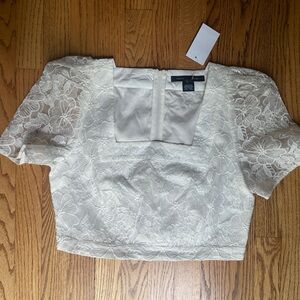 French Connection Baintana Lace Cropped Top